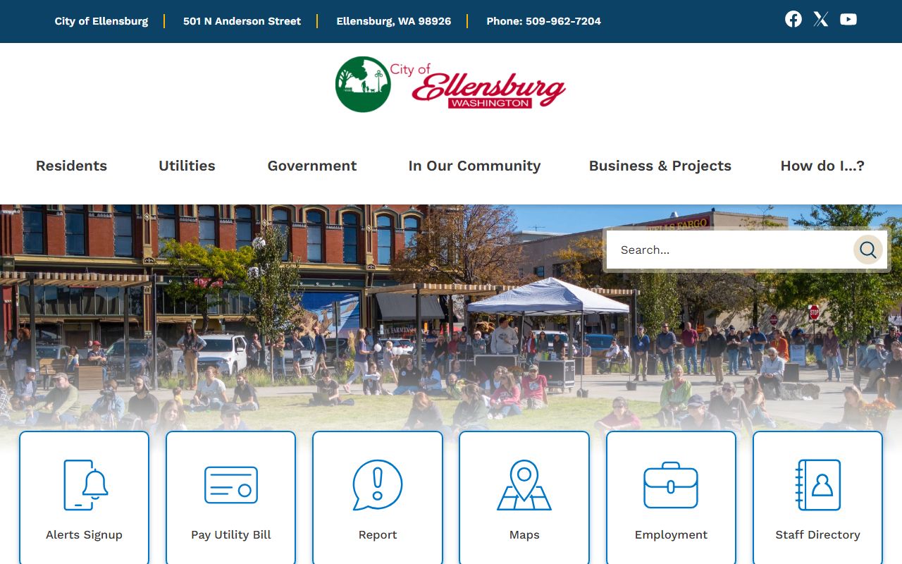 Ellensburg Washington White Pages city homepage