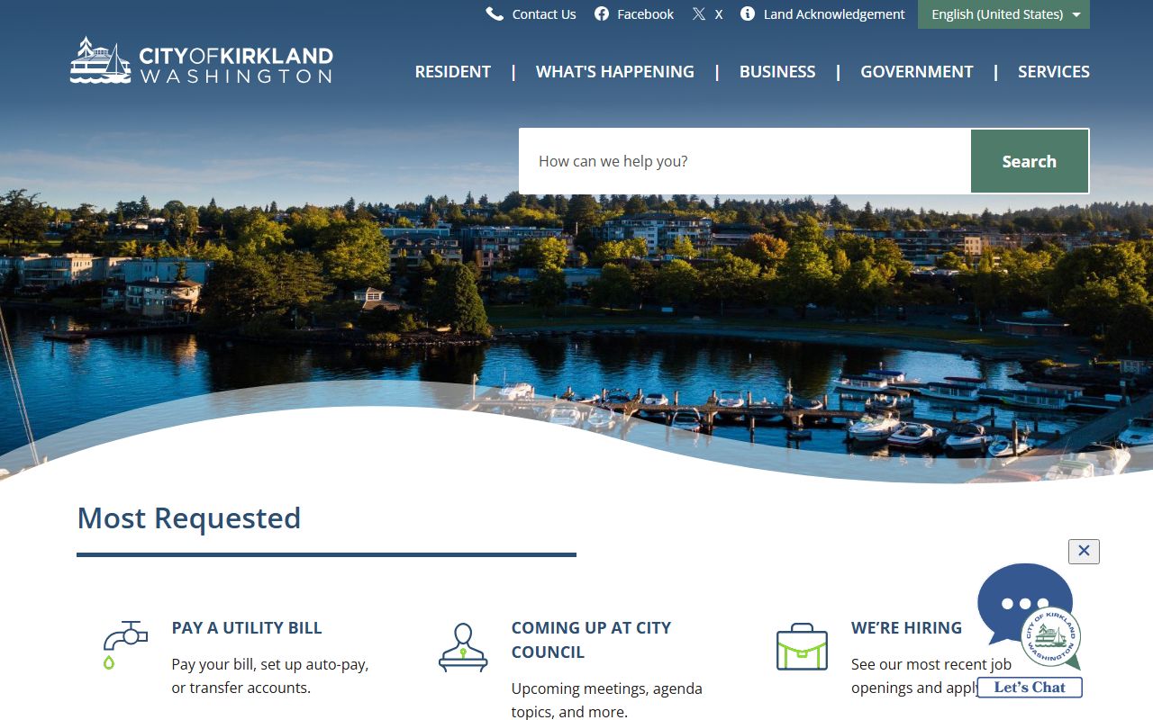 Kirkland white pages city homepage