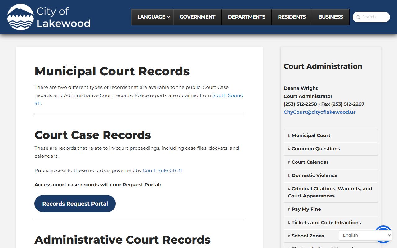 Lakewood white pages police records page
