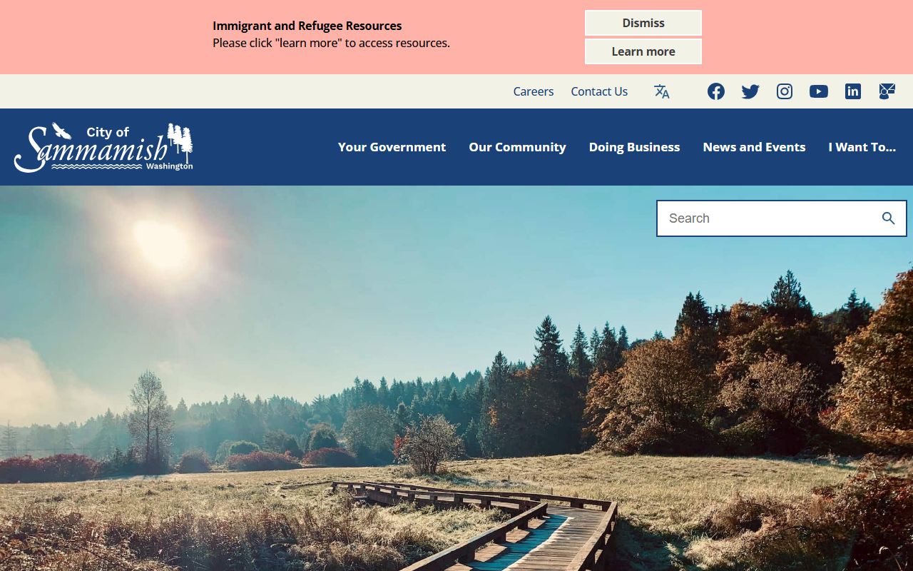City of Sammamish homepage white pages records portal