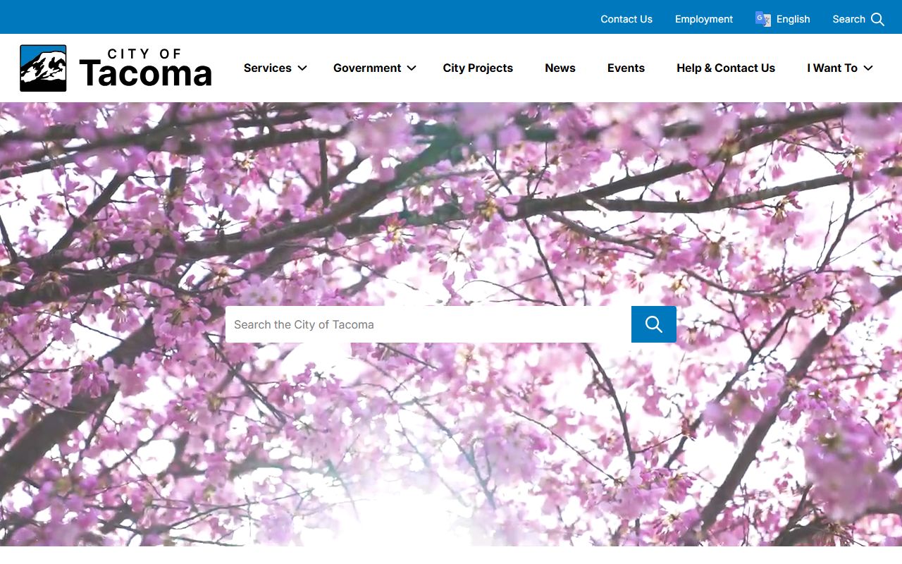 City of Tacoma homepage white pages records