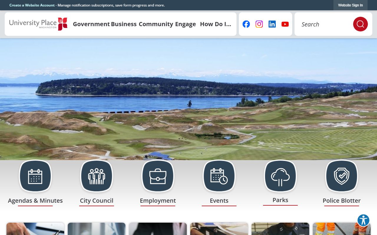 City of University Place homepage white pages records