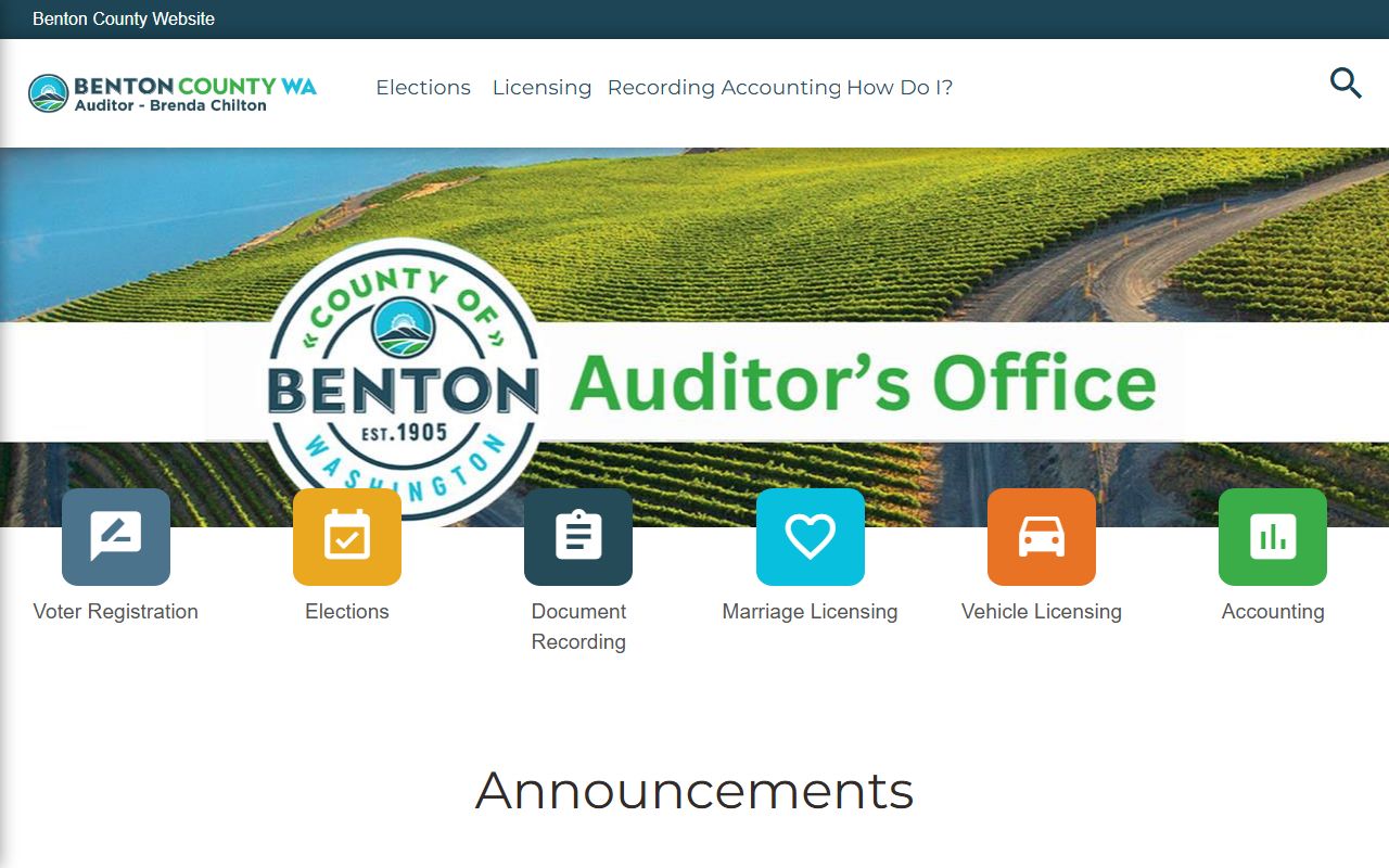 benton county white pages auditor records