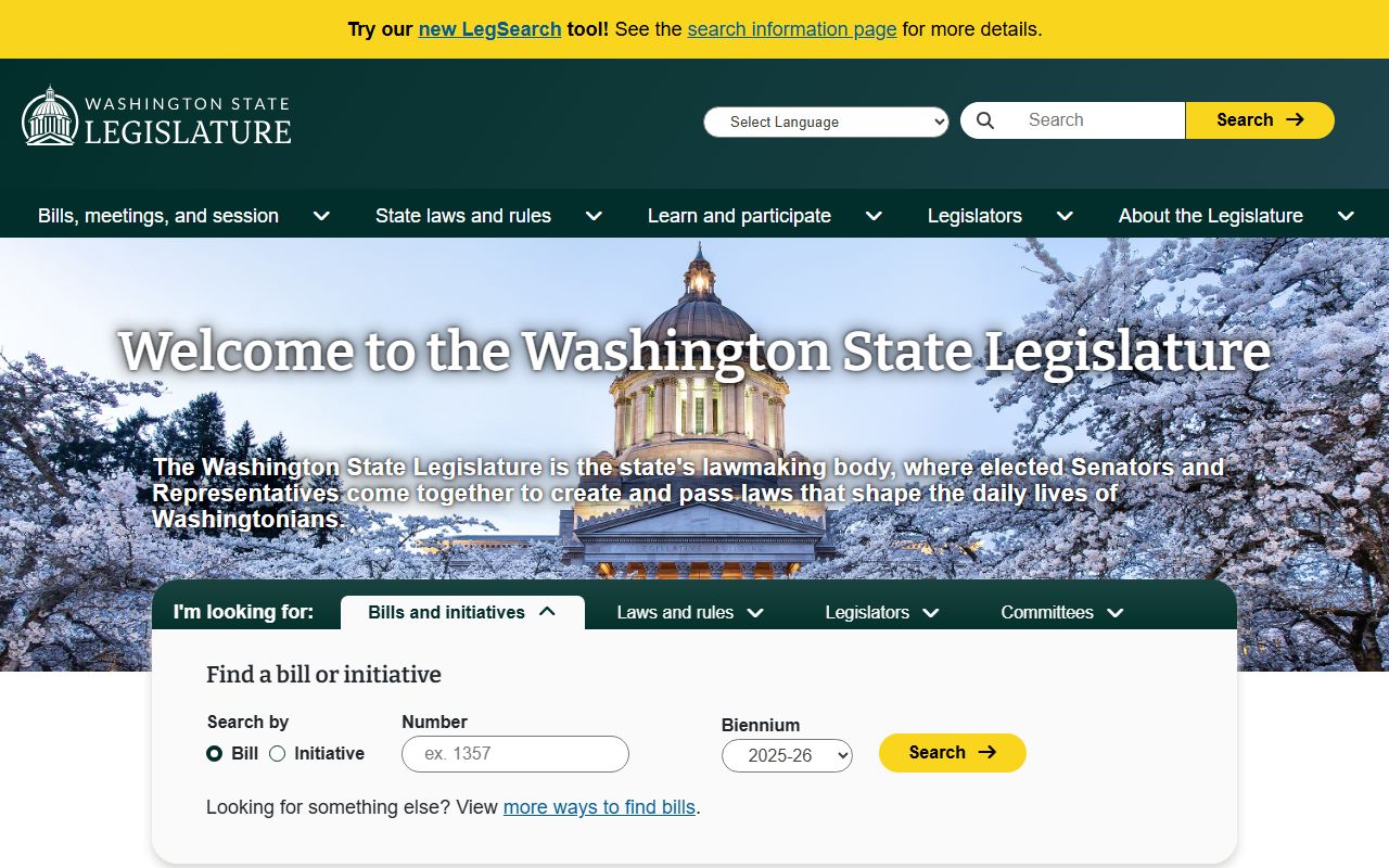 Washington State Legislature white pages directory